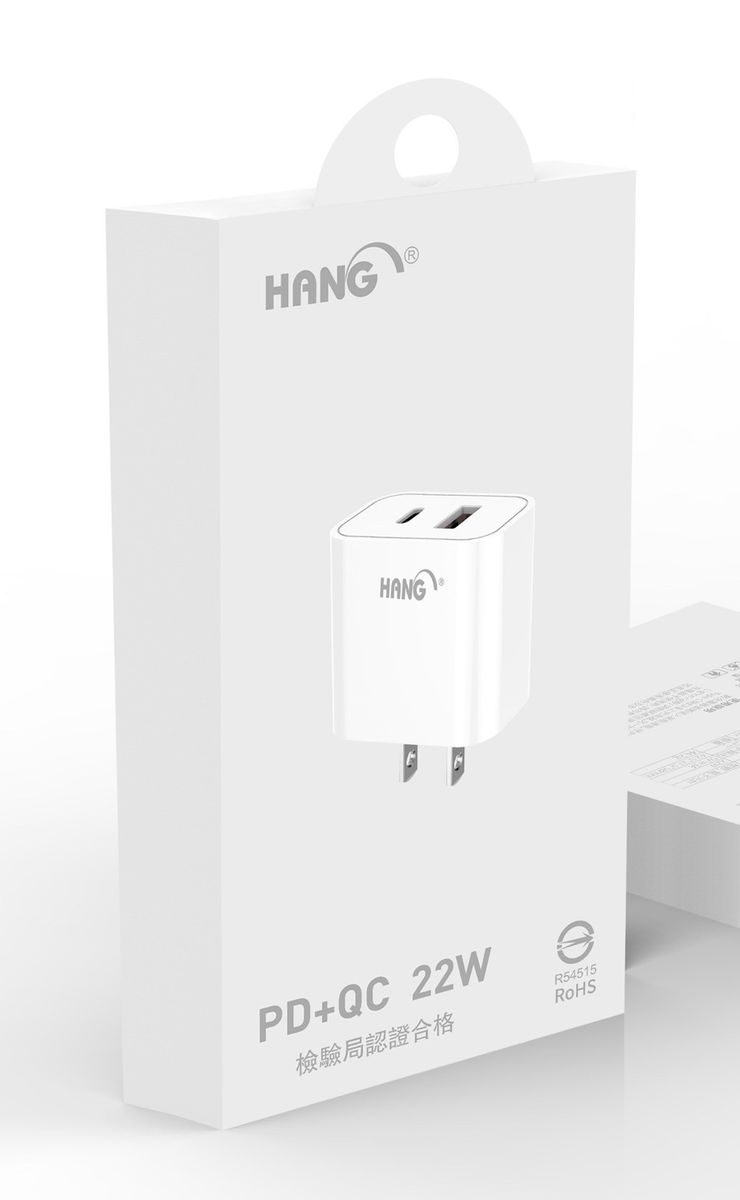 HANG|C82 PD+QC 雙口快充頭 22W