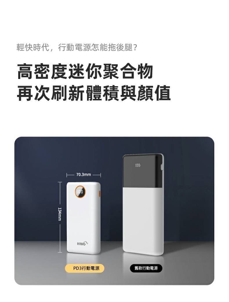 HANG|PD3 液晶快充行動電源 26000mAh PD+QC全兼容