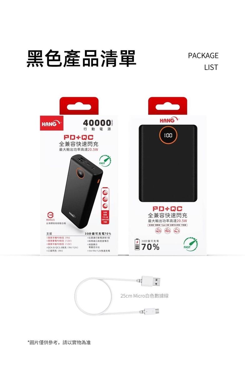 HANG|PD4 液晶快充行動電源 40000mAh