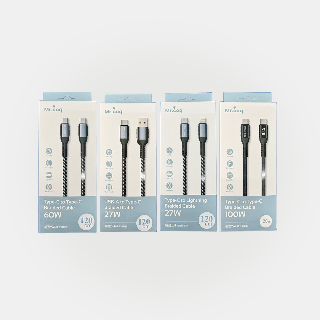 Mr.coq|極速傳輸充電線 27W/60W/100W
