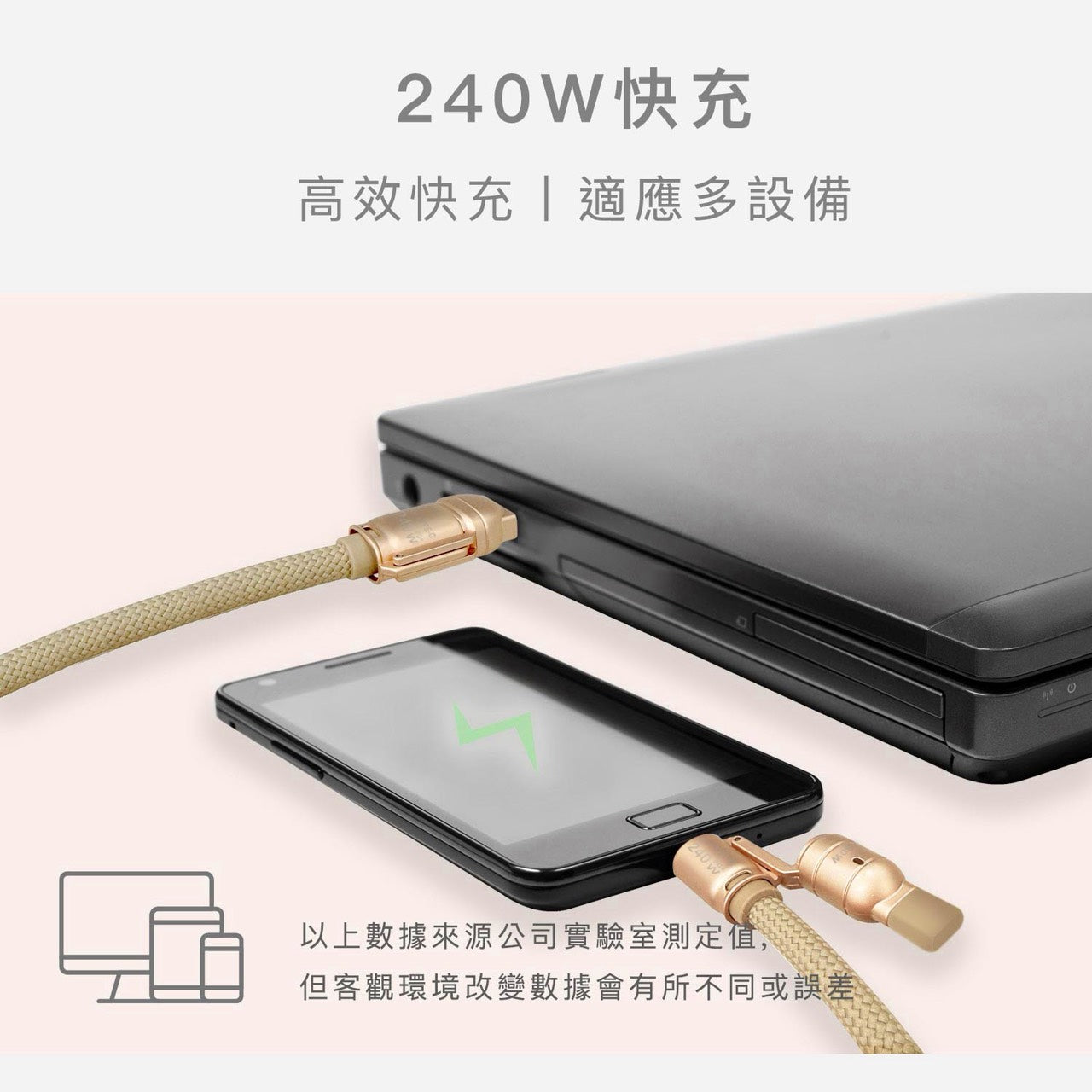 DAPAD|四合一240w快充掛繩線 兩用款