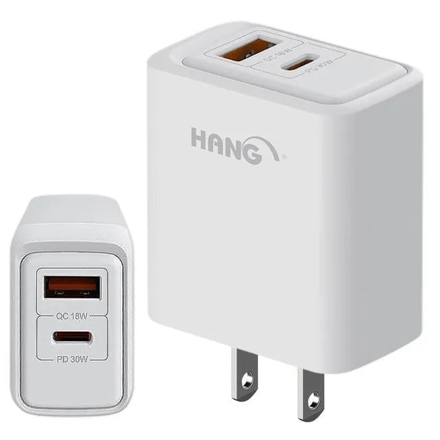HANG|C33 GaN PD+QC 氮化鎵 雙口輸出充電器 30W