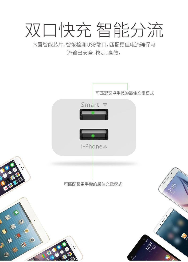 HANG｜C14a 雙USB快充頭 2.1A 輸出 10.5W