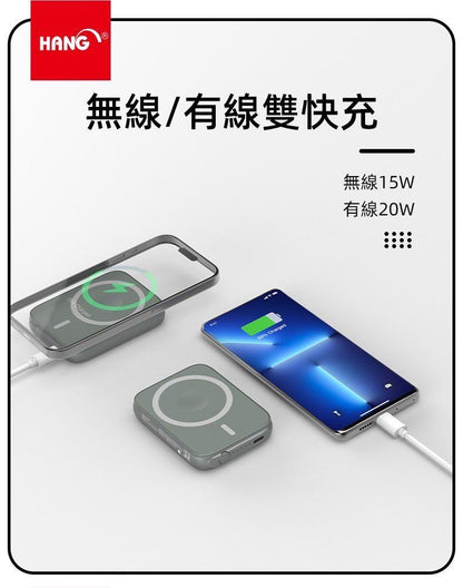 HANG｜MS1 輕巧三合一行動電源 5000mAh ( 支援手機/耳機/蘋果手錶 )