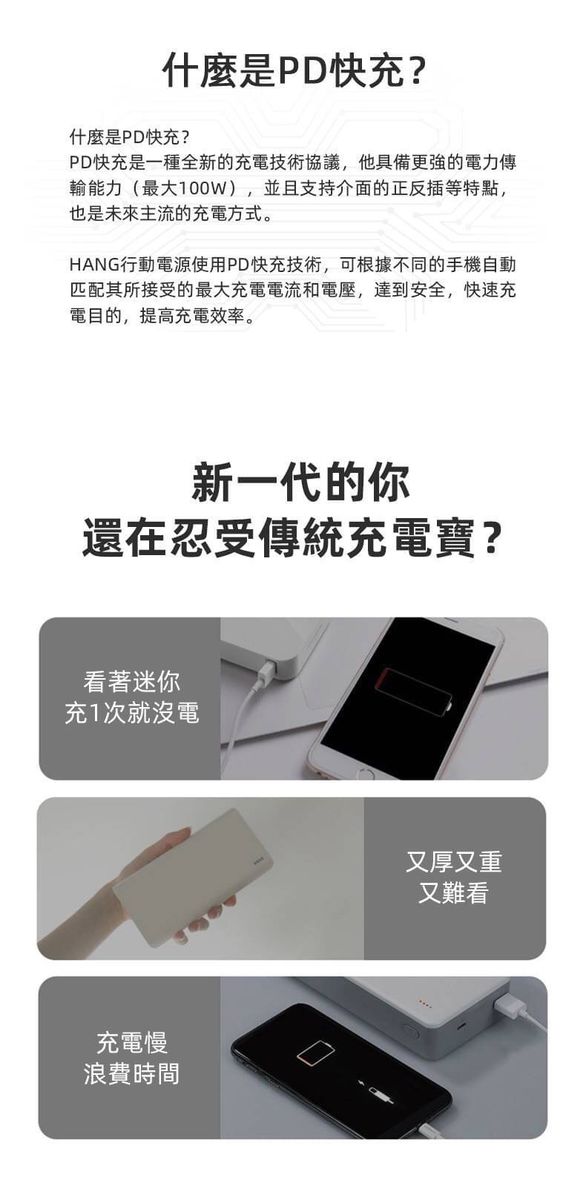 HANG｜PD3 液晶快充行動電源 26000mAh PD+QC全兼容