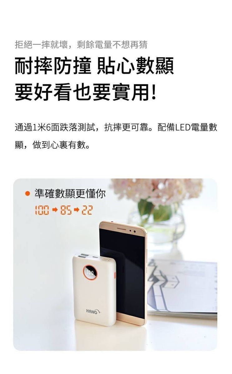 HANG｜PD2 液晶快充行動電源 10000mAh