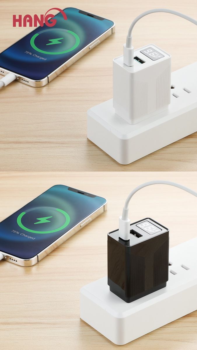 HANG｜C13 快速閃充充電器 PD + QC 20W + LED 電壓顯示