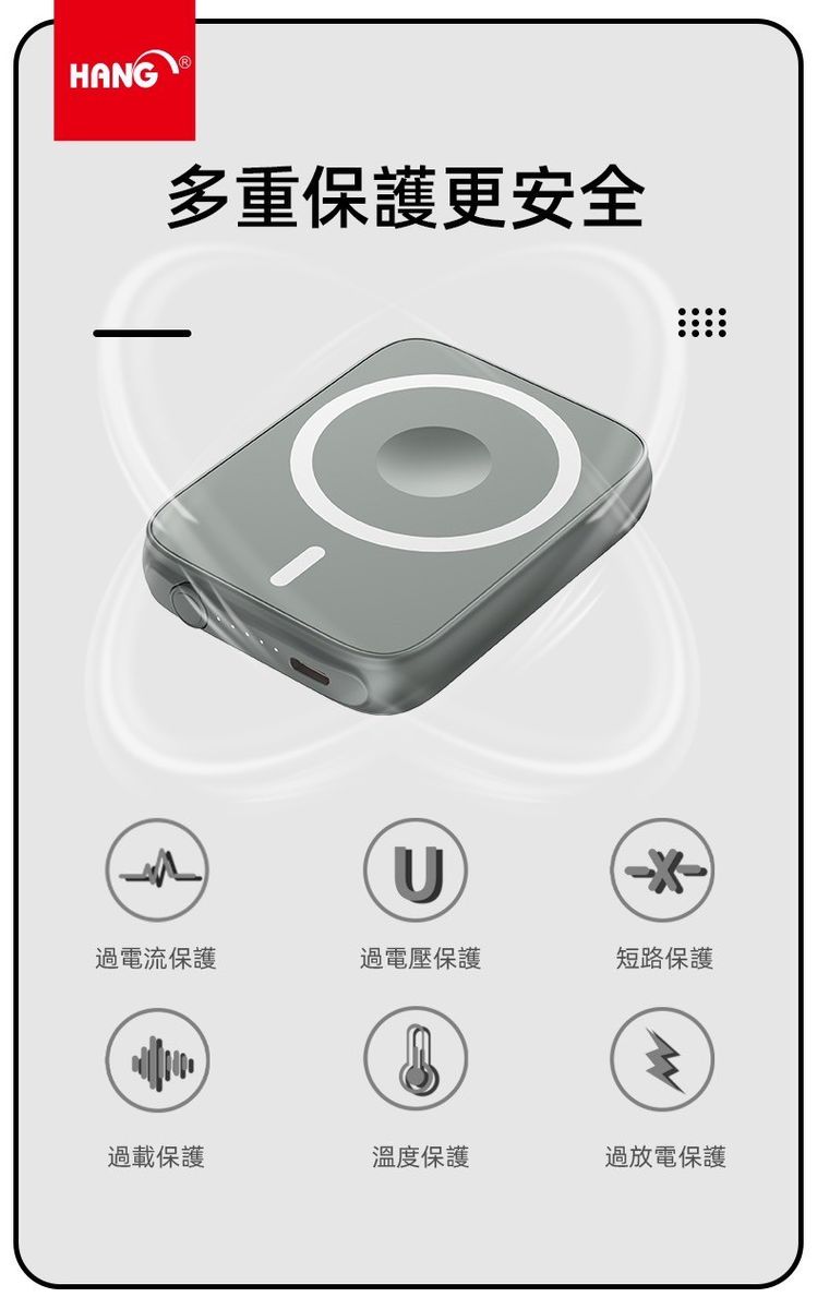 HANG｜MS1 輕巧三合一行動電源 5000mAh ( 支援手機/耳機/蘋果手錶 )