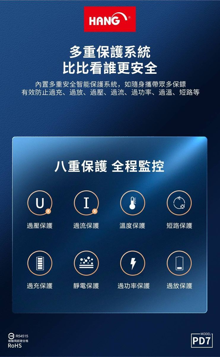 HANG｜PD7 自帶快充線行動電源 13000mAh