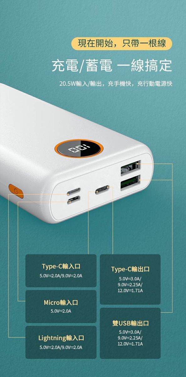 HANG｜PD3 液晶快充行動電源 26000mAh PD+QC全兼容