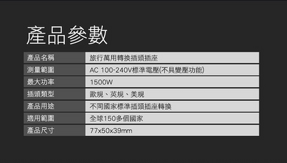多國轉換旅行用插座轉換插頭