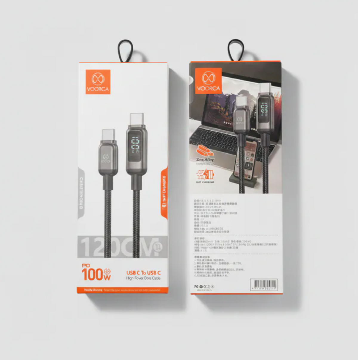 VOORCA｜100W電流顯示數據傳輸充電線