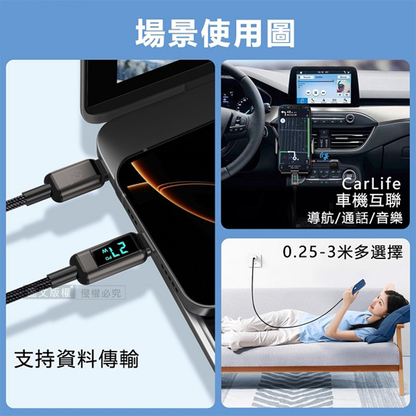 VOORCA｜100W電流顯示數據傳輸充電線