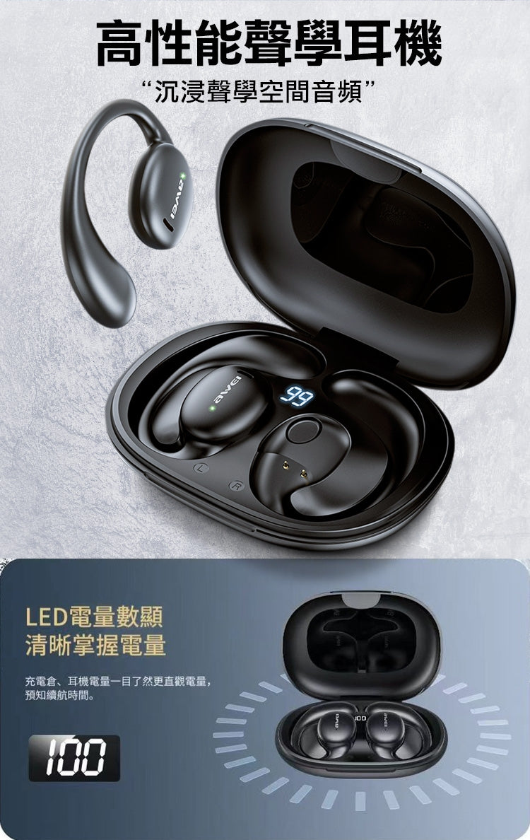 AWEI｜T80 OWS開放式空氣傳導真藍牙耳機
