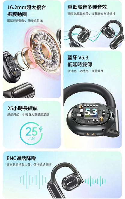 AWEI｜ TZ6 OWS ENC抗噪真藍牙耳機