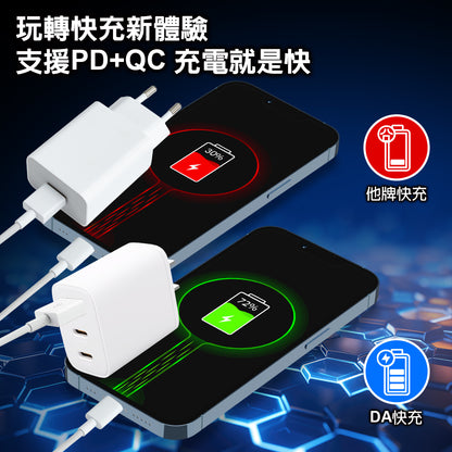 DA｜K27 三孔快速旅充 雙 PD + QC3.0 30W