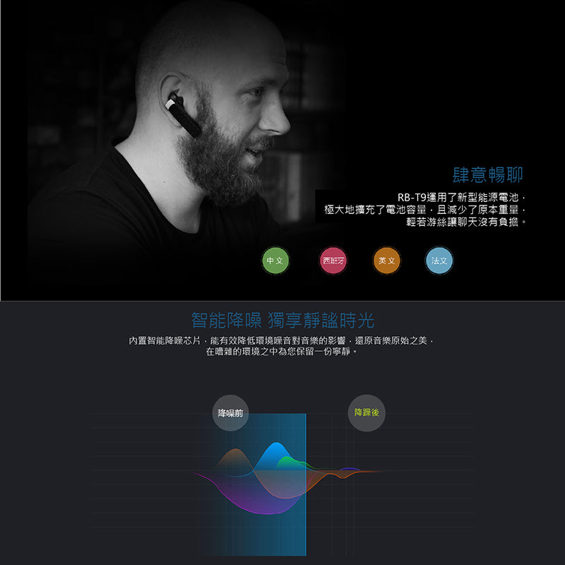 REMAX｜T9 耳掛式單邊藍牙耳機